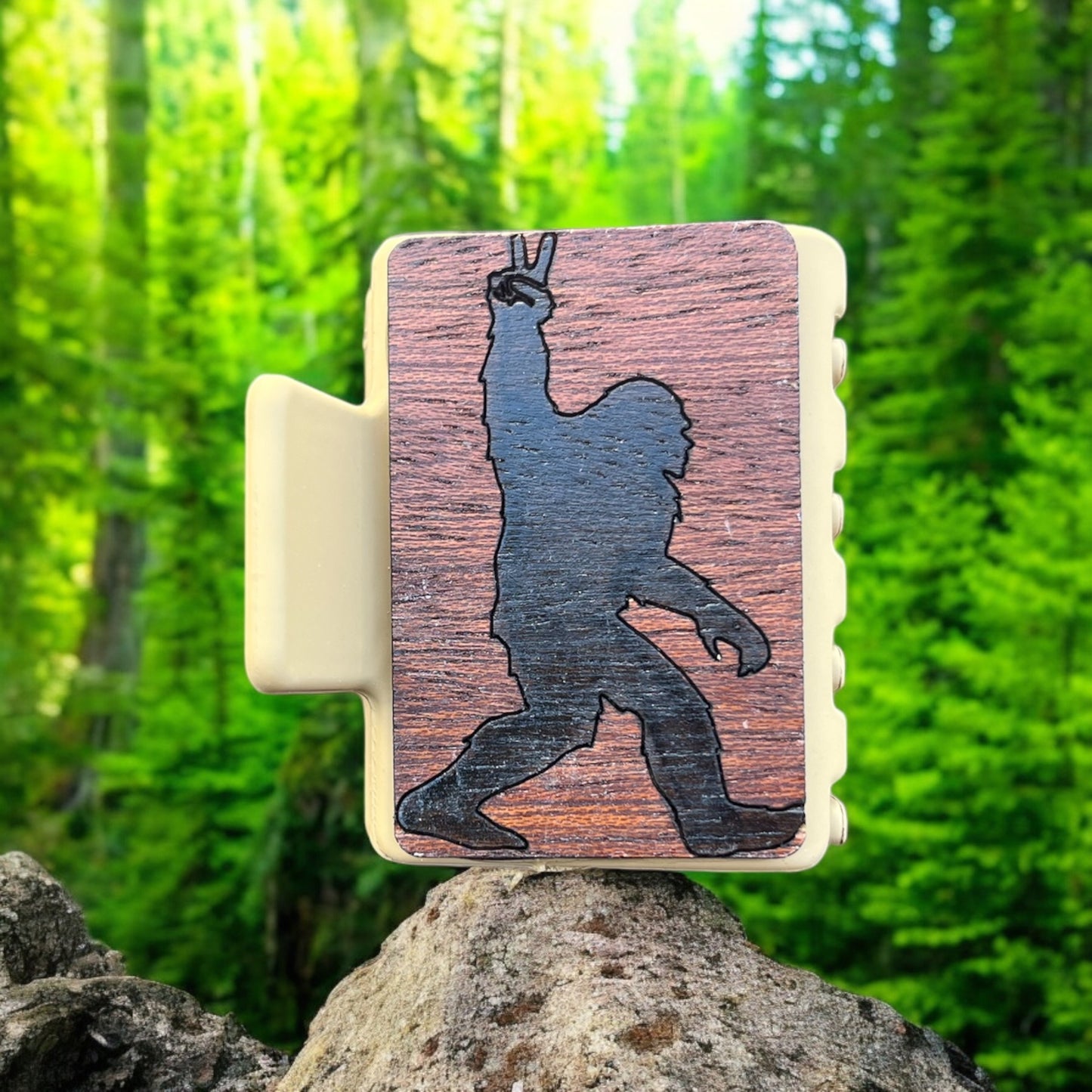 “Peace Out” Sasquatch Small Hair Clip