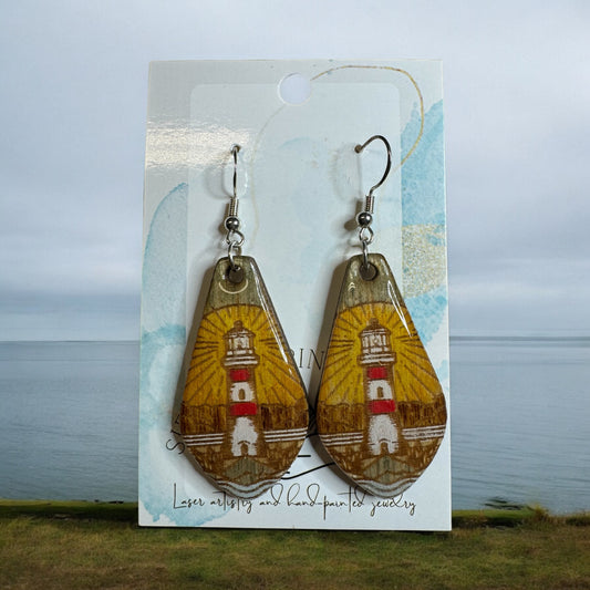 Lighthouse Wood Earrings