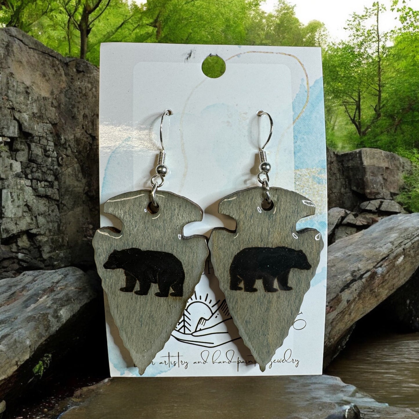 Bear Arrowhead Earrings